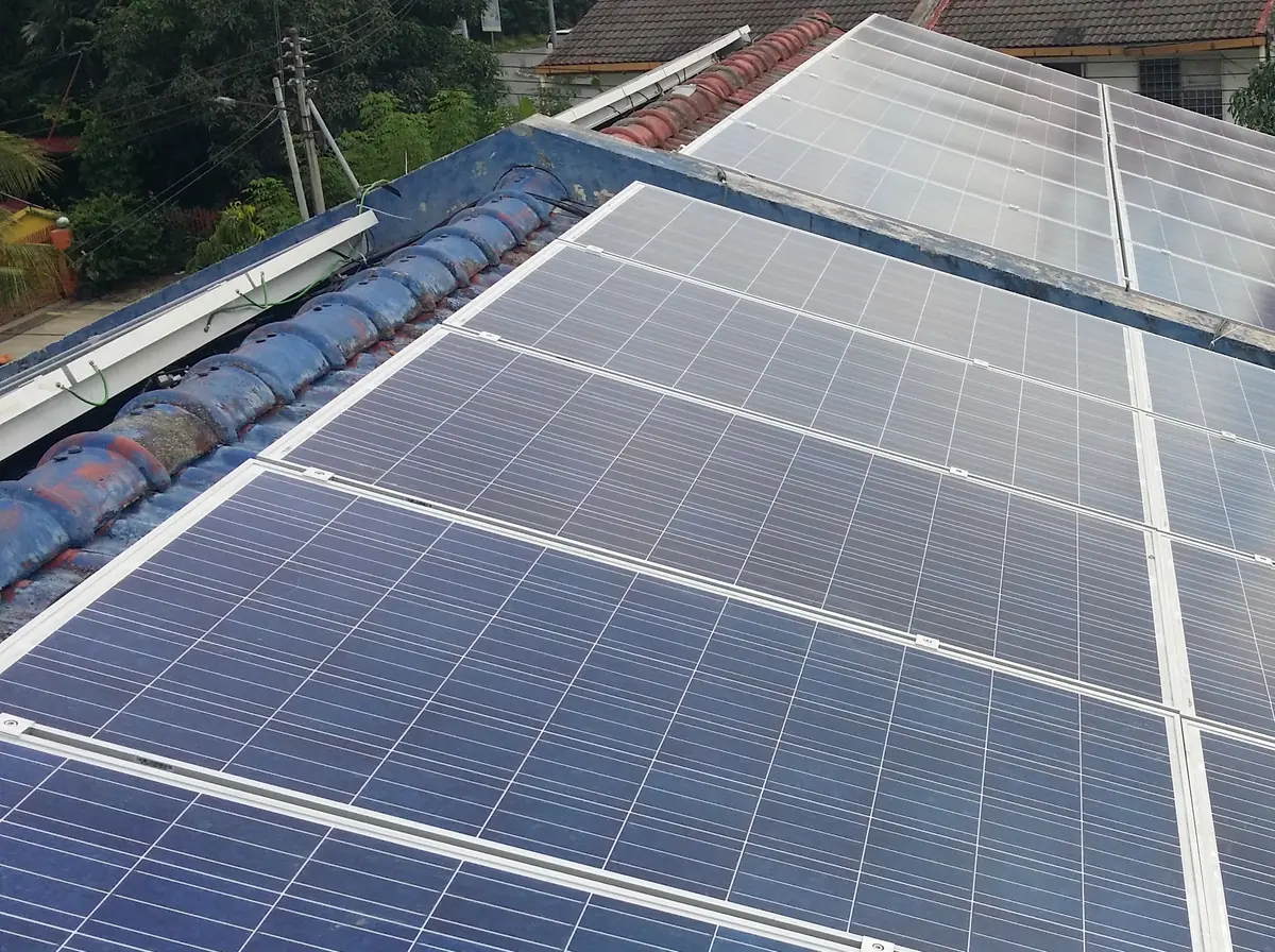 Rooftop solar panels on a Sabah home connected to the SESB grid under net energy metering